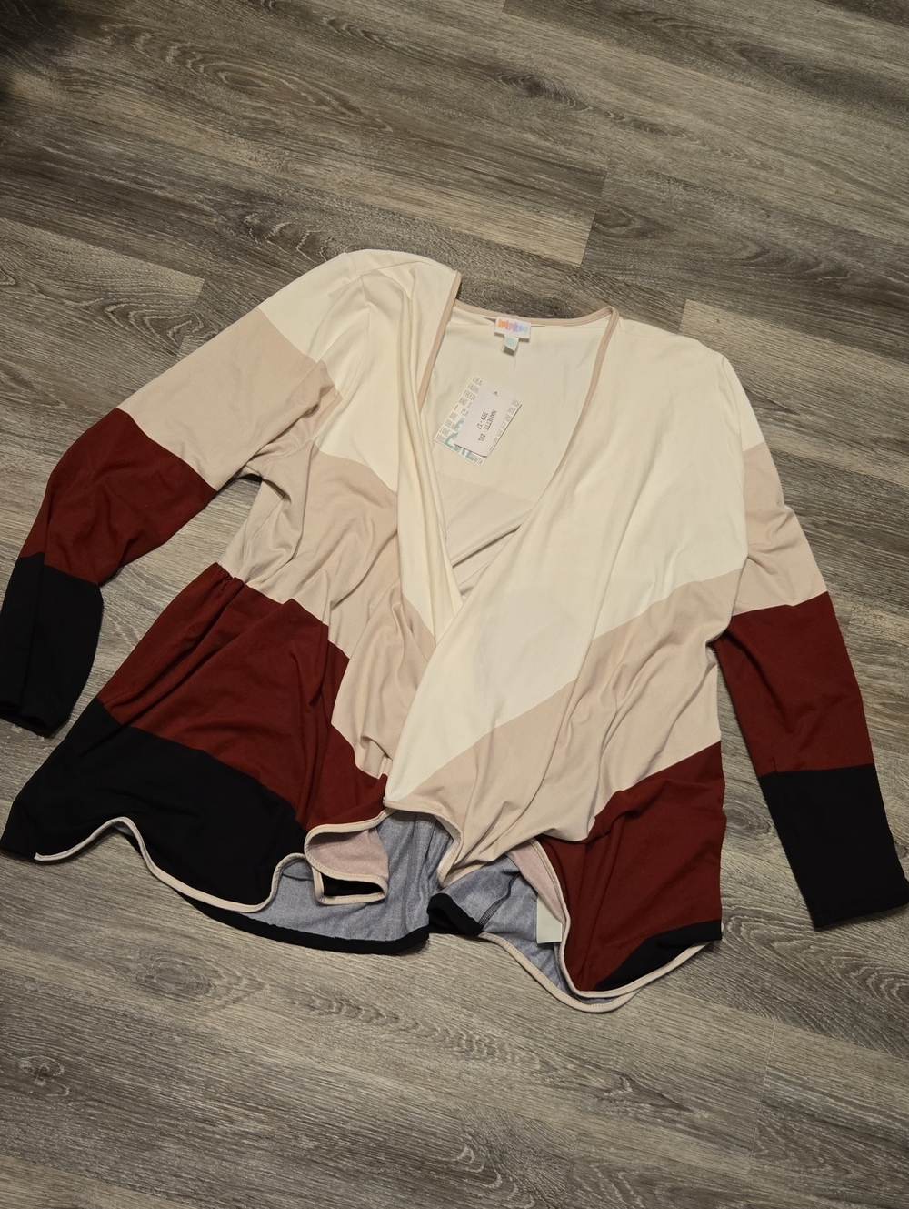 NWT Lularoe Colorblock Nanette Waterfall Cardigan Size 2X